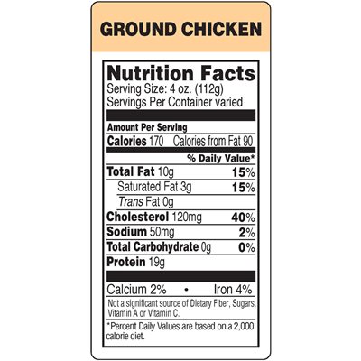 Ground Chicken Label