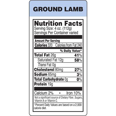 Ground Lamb Label