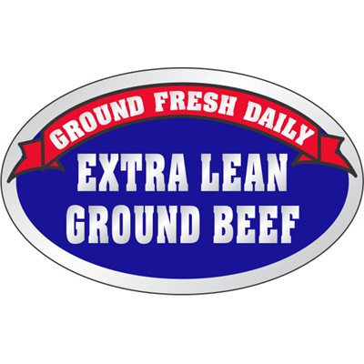Extra Lean Ground Beef. Label