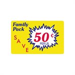 Family Pack / Save 50¢ / lb Label