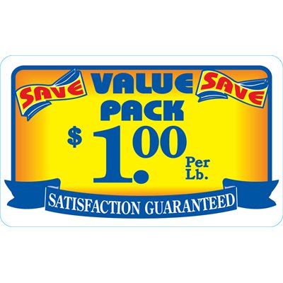 Value Pack / Save $1.00 per lb Label