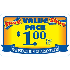 Value Pack / Save $1.00 per lb Label