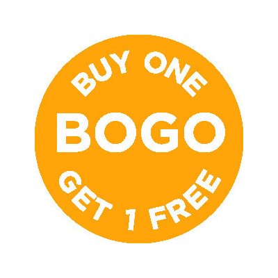 BOGO - Buy One Get 1 Free (icon) Label BOGO - Buy One Get 1 Free (icon) Label