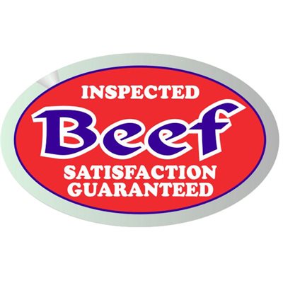 Inspected Beef Satisfaction Guaranteed Foil Label