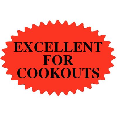Excellent for Cookouts Label Excellent for Cookouts Label