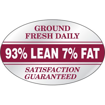 93% Lean 7% Fat Ground Fresh Label