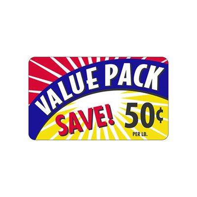 Value Pack / Save 50¢ Label