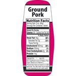 Ground Pork w / nutritional Fact Label