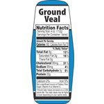 Ground Veal w / nutritional Fact Label