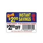 Instant Savings-$2.00Off(tearoff) Label