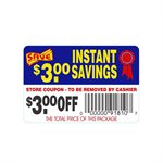 Instant Savings-$3.00 Off(tearoff) Label