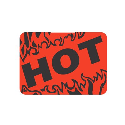 Hot (w / Flames) Label Hot (w / Flames) Label