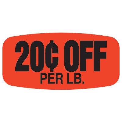 20¢ Off per lb Label