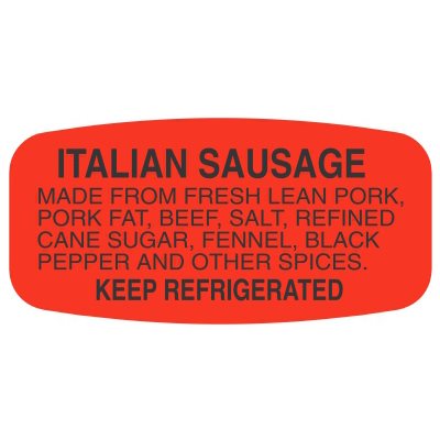 Italian Sausage (w / ing) Label