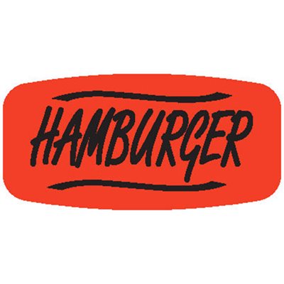 SMALL HAMBURGER RED/GLO LABELS OVAL