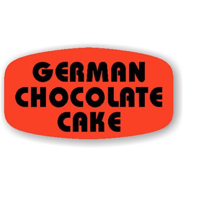 German Chocolate Cake Label