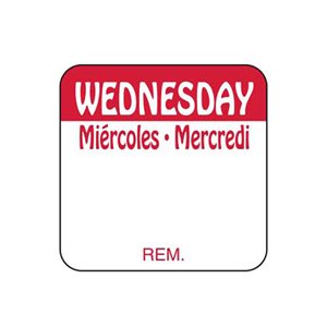 Wednesday Miercoles Mercredi Label