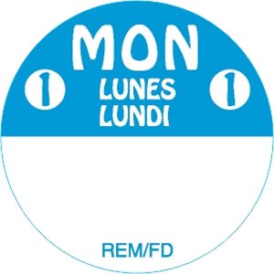 Monday Lunes Lundi Label